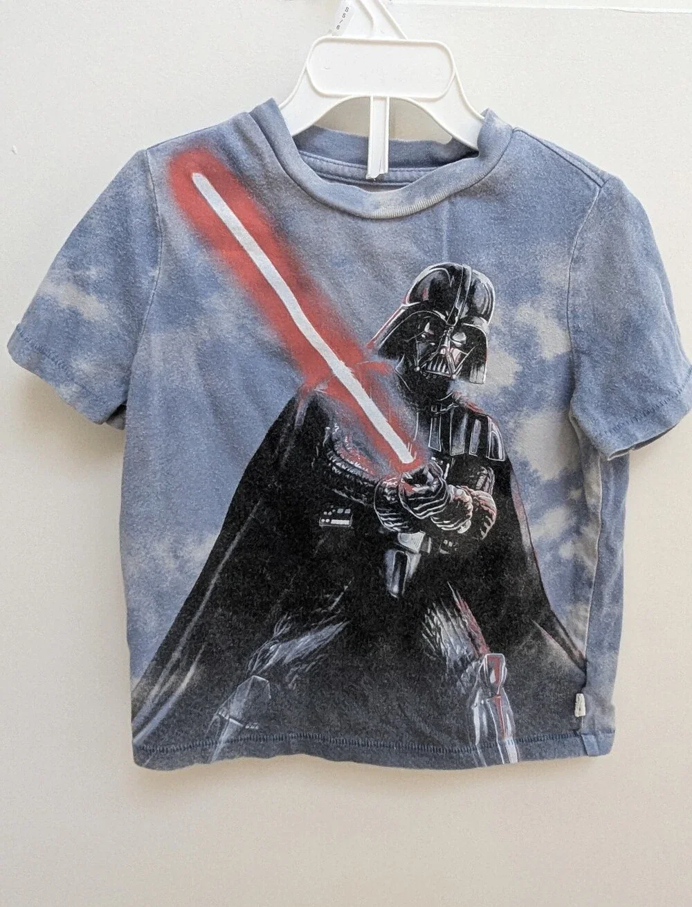 Gap Darth Vader Graphic Tee - Blue with Red Lightsaber